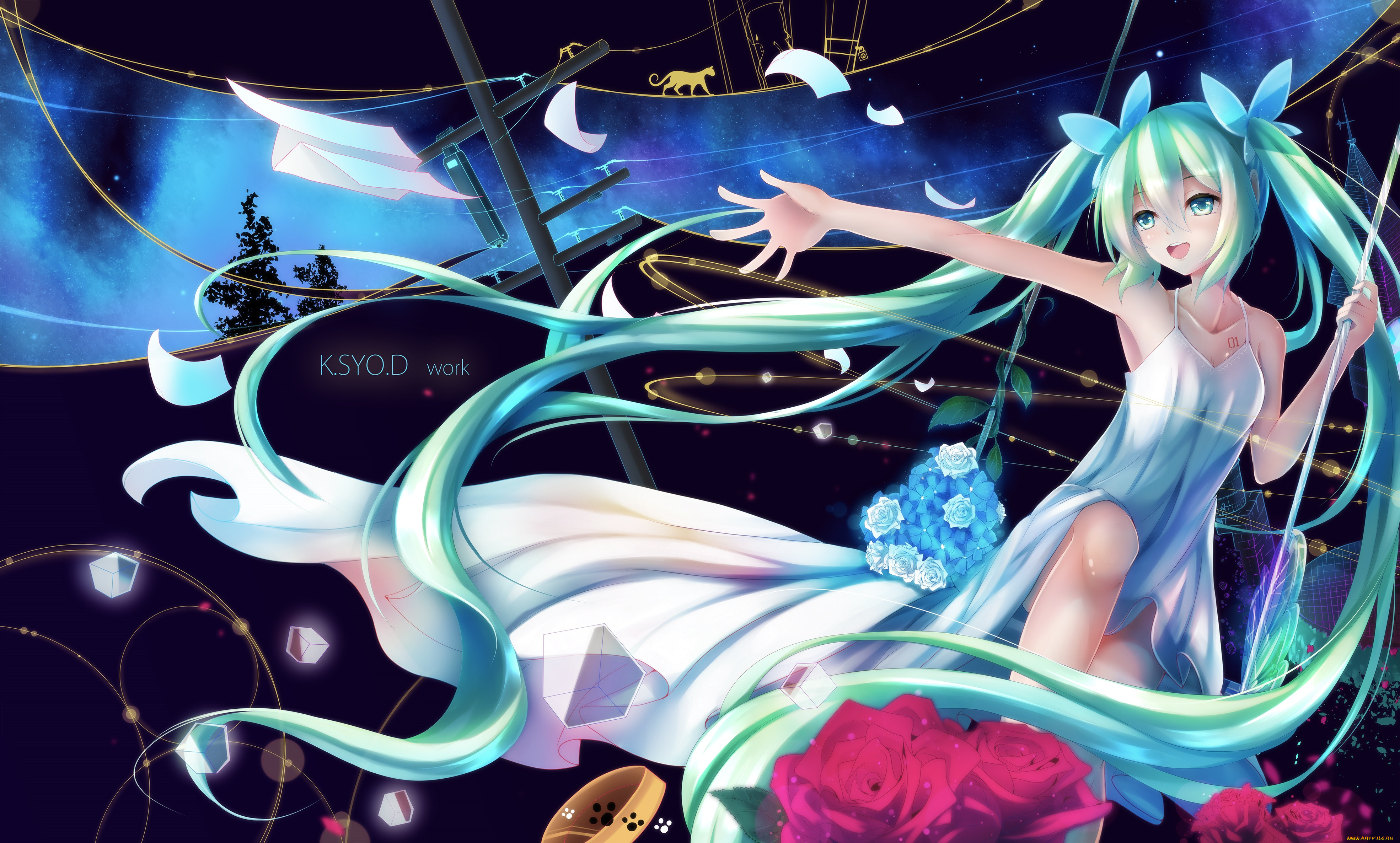 , vocaloid, hatsune, miku, kuroi, asahi, , 